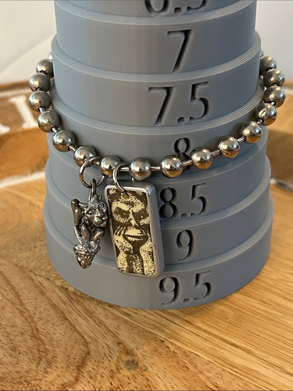 Monkey gargoyle charm Bracelet NEW handmade on chunky ball chain